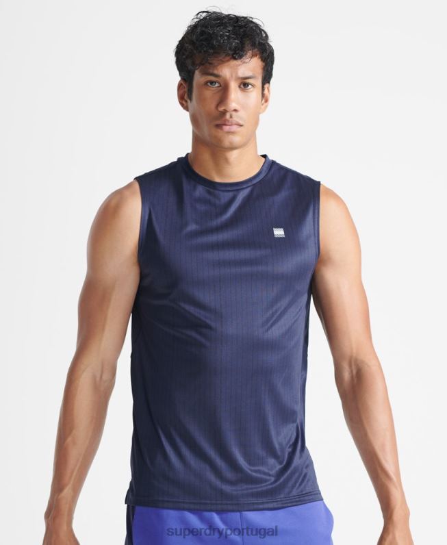 treinar colete ativo homens azul escuro roupas Superdry 2208H5398