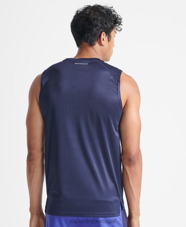 treinar colete ativo homens azul escuro roupas Superdry 2208H5398