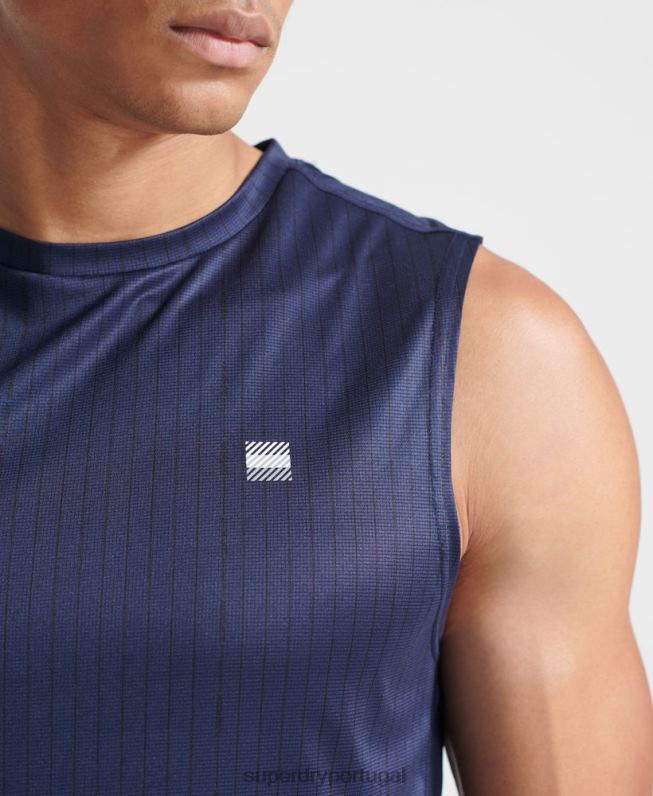 treinar colete ativo homens azul escuro roupas Superdry 2208H5398