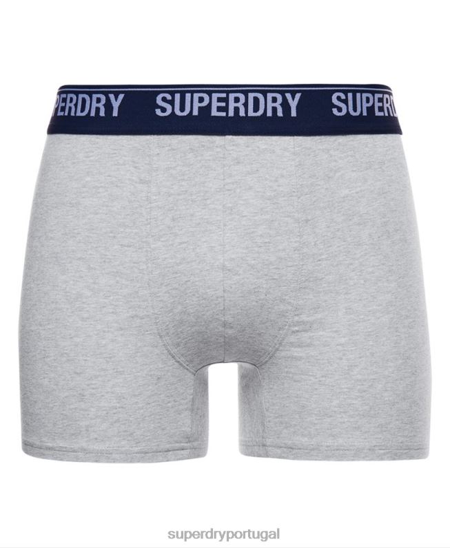 boxer de algodão orgânico pacote duplo homens amarelo roupas Superdry 2208H1749
