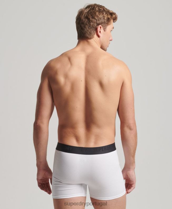 boxer de algodão orgânico pacote triplo homens preto roupas Superdry 2208H1820