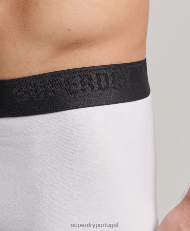 boxer de algodão orgânico pacote triplo homens preto roupas Superdry 2208H1820