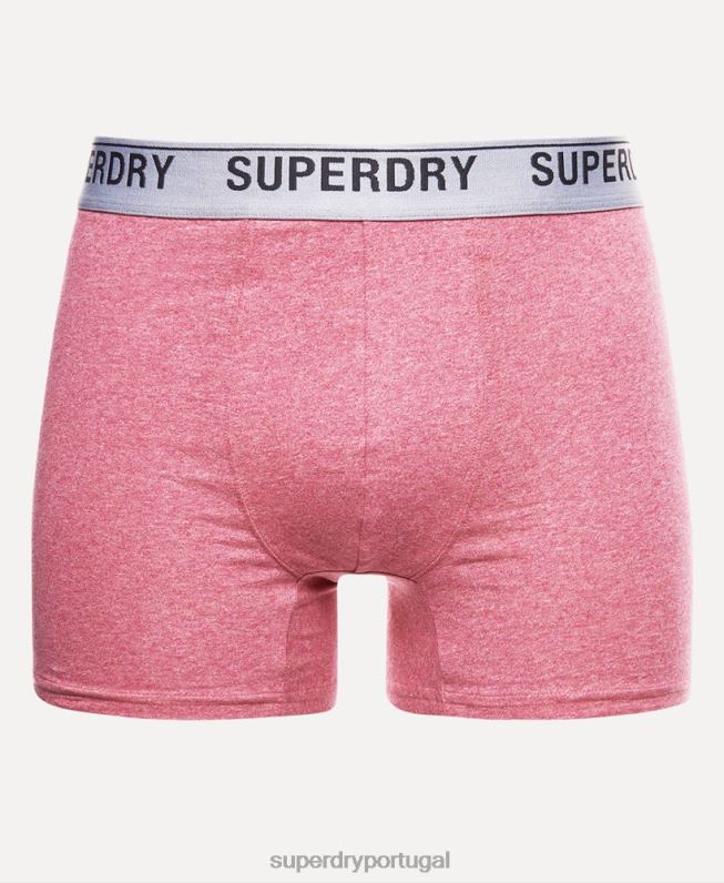 boxer de algodão orgânico pacote triplo homens vermelho roupas Superdry 2208H1614