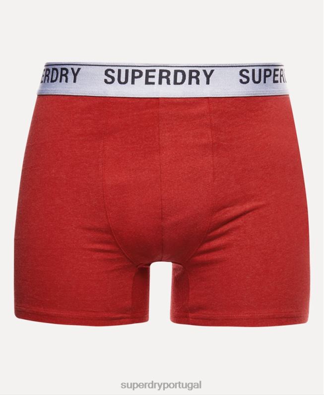 boxer de algodão orgânico pacote triplo homens vermelho roupas Superdry 2208H1614