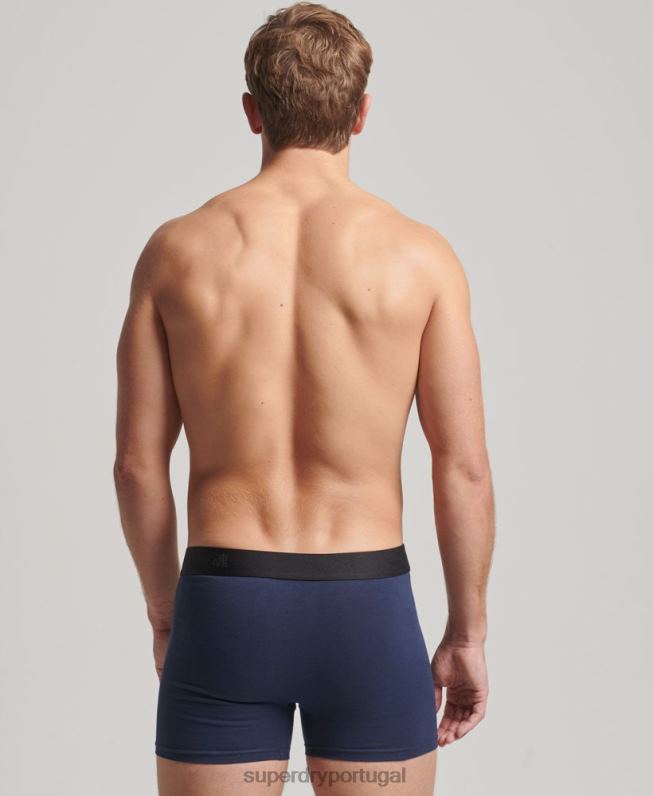 embalagem dupla de boxer offset de algodão orgânico homens preto roupas Superdry 2208H1637