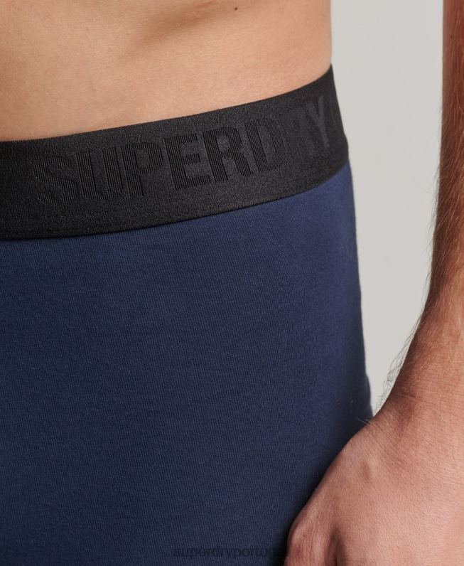 embalagem dupla de boxer offset de algodão orgânico homens preto roupas Superdry 2208H1637