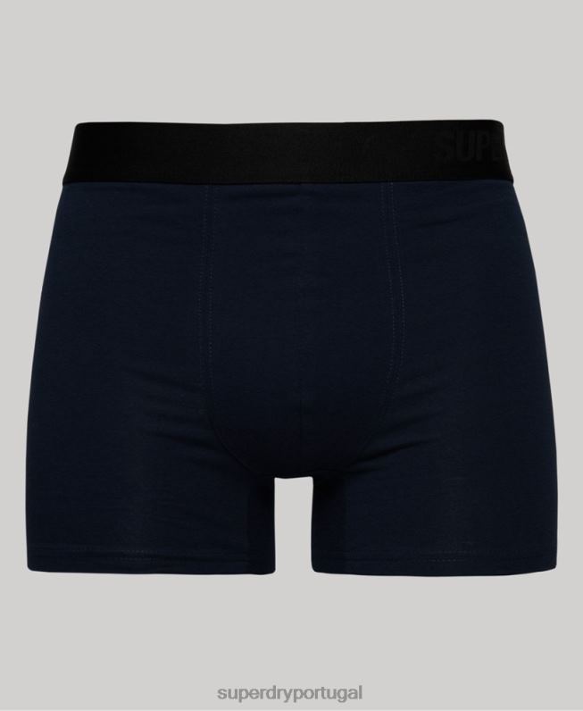 embalagem dupla de boxer offset de algodão orgânico homens preto roupas Superdry 2208H1637