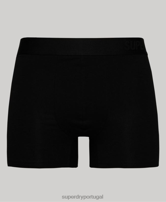 embalagem dupla de boxer offset de algodão orgânico homens preto roupas Superdry 2208H1637