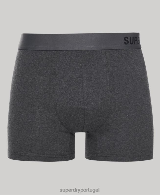 embalagem dupla de boxer offset de algodão orgânico homens preto roupas Superdry 2208H1824