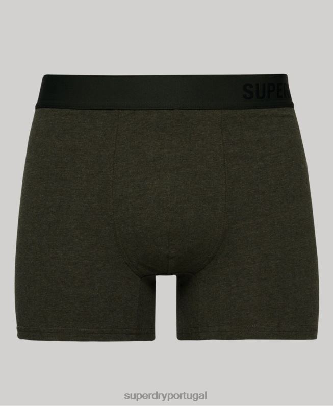 embalagem dupla de boxer offset de algodão orgânico homens preto roupas Superdry 2208H1864