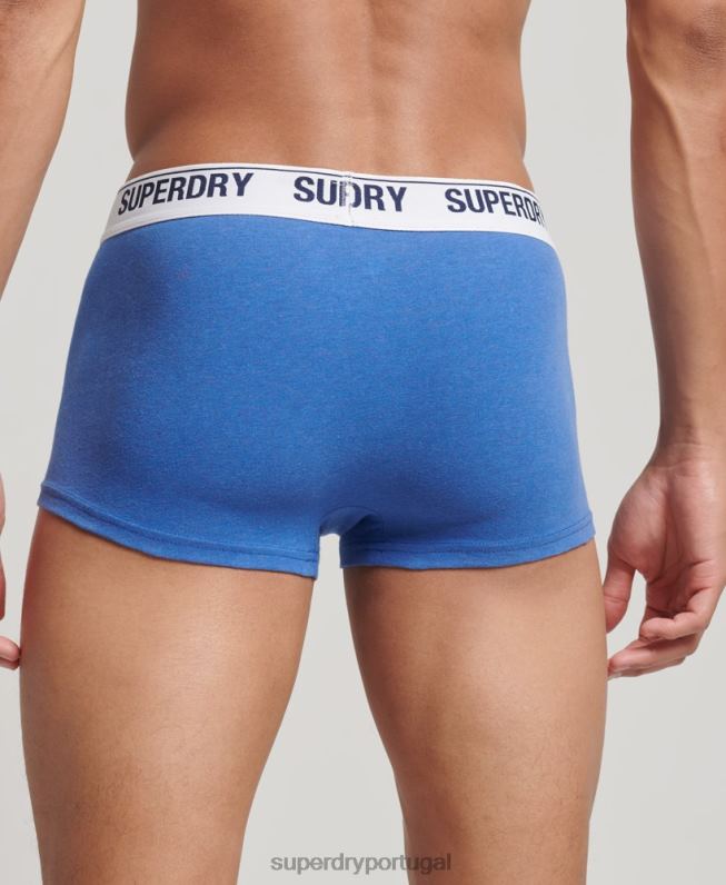pacote duplo de baú de algodão orgânico homens azul roupas Superdry 2208H1734
