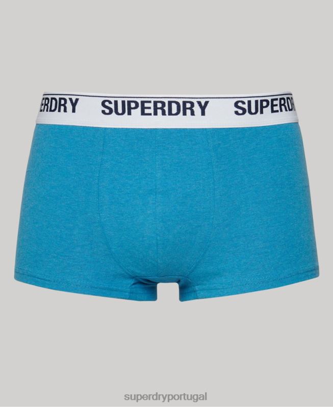 pacote duplo de baú de algodão orgânico homens azul roupas Superdry 2208H1734