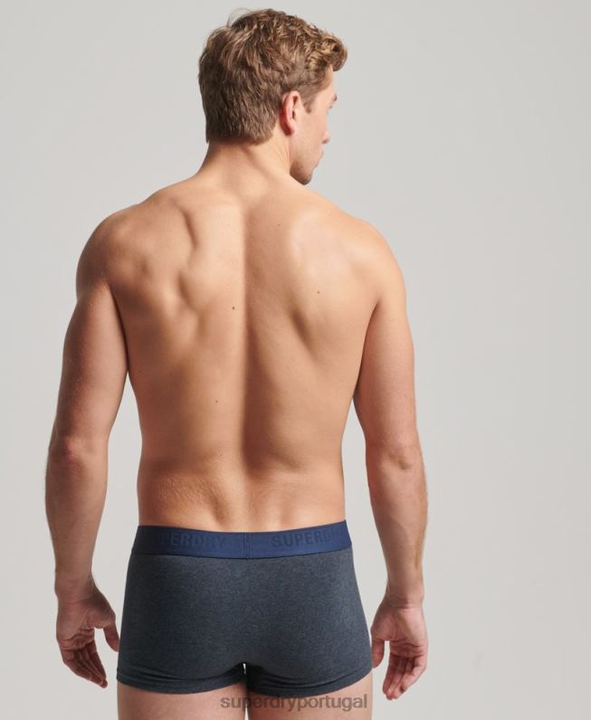 pacote duplo de baú de algodão orgânico homens azul roupas Superdry 2208H1771