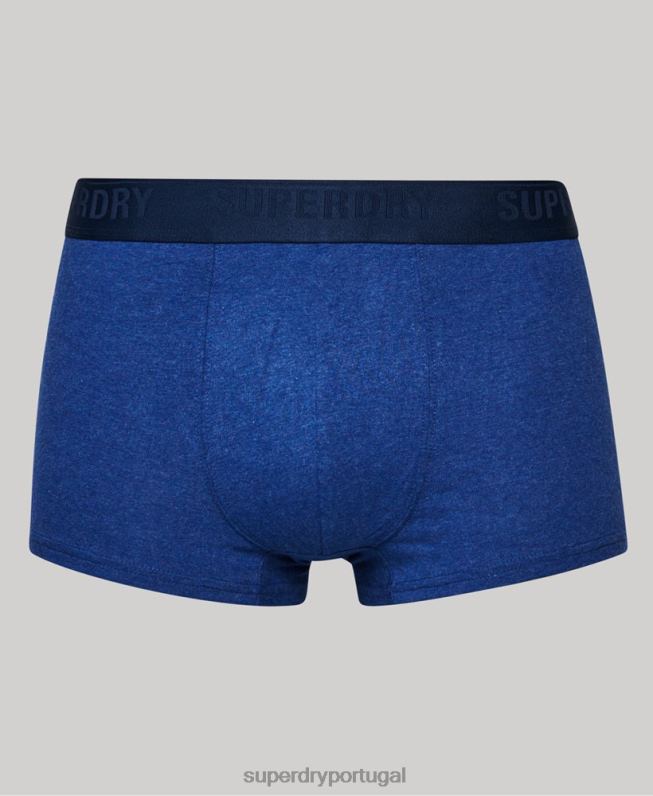 pacote duplo de baú de algodão orgânico homens azul roupas Superdry 2208H1771