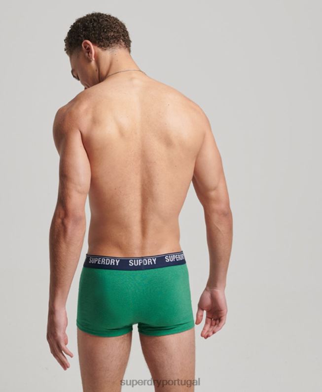 pacote duplo de baú de algodão orgânico homens verde roupas Superdry 2208H1779