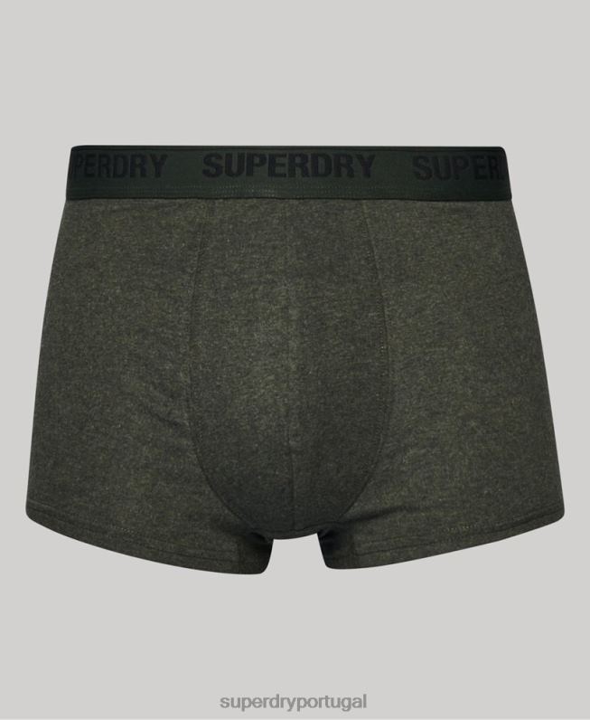 pacote duplo de baú de algodão orgânico homens verde roupas Superdry 2208H1781