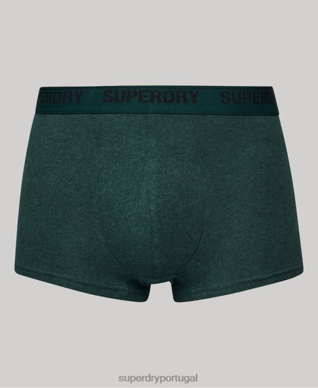 pacote duplo de baú de algodão orgânico homens verde roupas Superdry 2208H1781