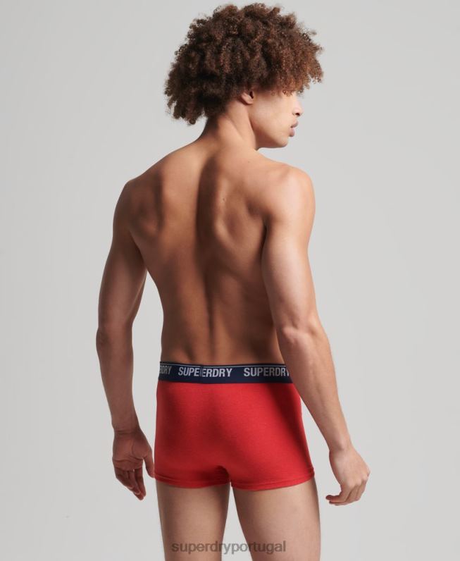 pacote duplo de baú de algodão orgânico homens vermelho roupas Superdry 2208H1867