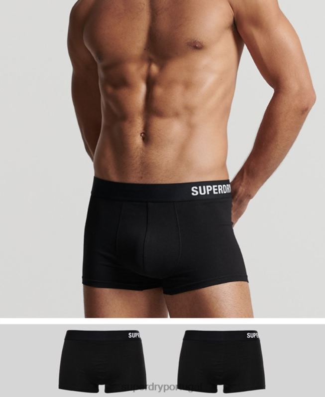 pacote duplo offset de baú de algodão orgânico homens preto roupas Superdry 2208H1777
