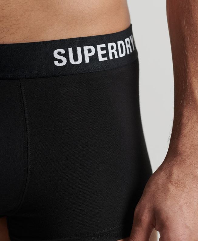 pacote duplo offset de baú de algodão orgânico homens preto roupas Superdry 2208H1777