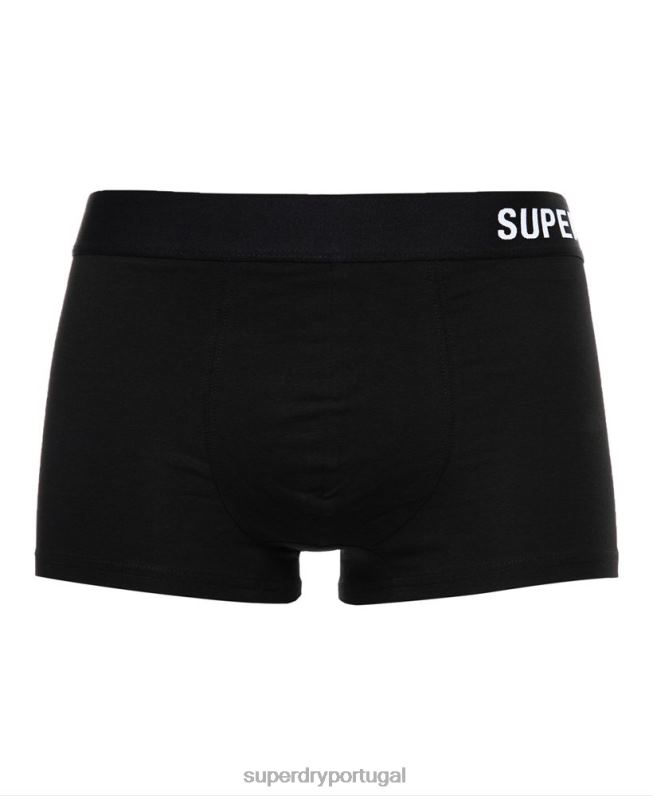 pacote duplo offset de baú de algodão orgânico homens preto roupas Superdry 2208H1777