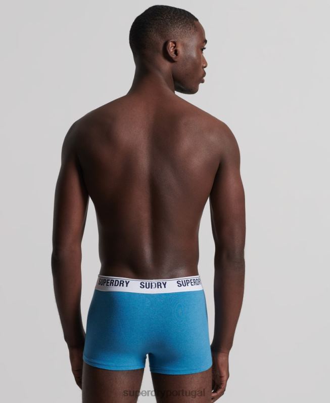 pacote único de baú de algodão orgânico homens azul roupas Superdry 2208H1877