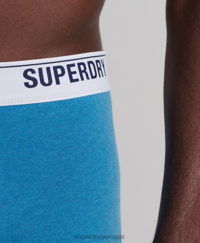 pacote único de baú de algodão orgânico homens azul roupas Superdry 2208H1877