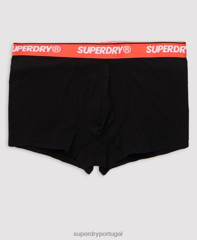 pacote triplo de baú clássico de algodão orgânico homens laranja roupas Superdry 2208H6498