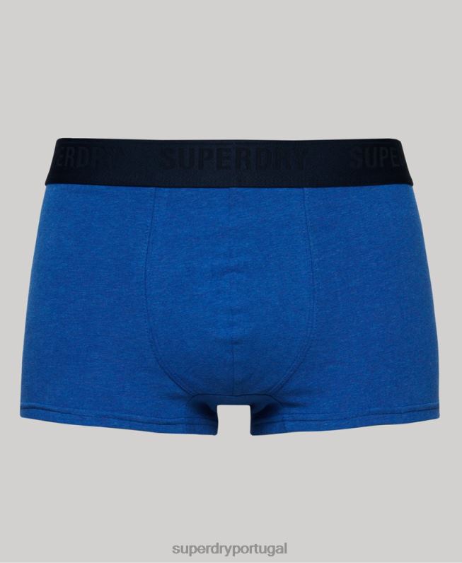 pacote triplo de baú de algodão orgânico homens azul roupas Superdry 2208H1606