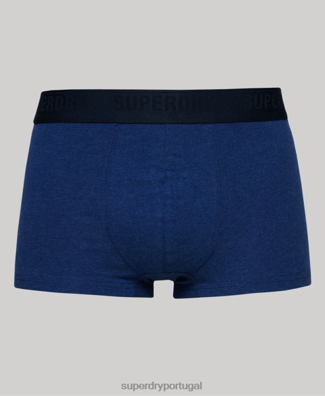 pacote triplo de baú de algodão orgânico homens azul roupas Superdry 2208H1606