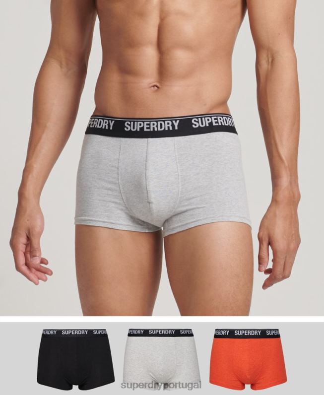 pacote triplo de baú de algodão orgânico homens multi roupas Superdry 2208H1753