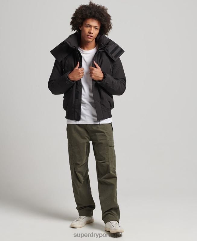 Jaqueta acolchoada Expedition Everest homens preto roupas Superdry 2208H4591