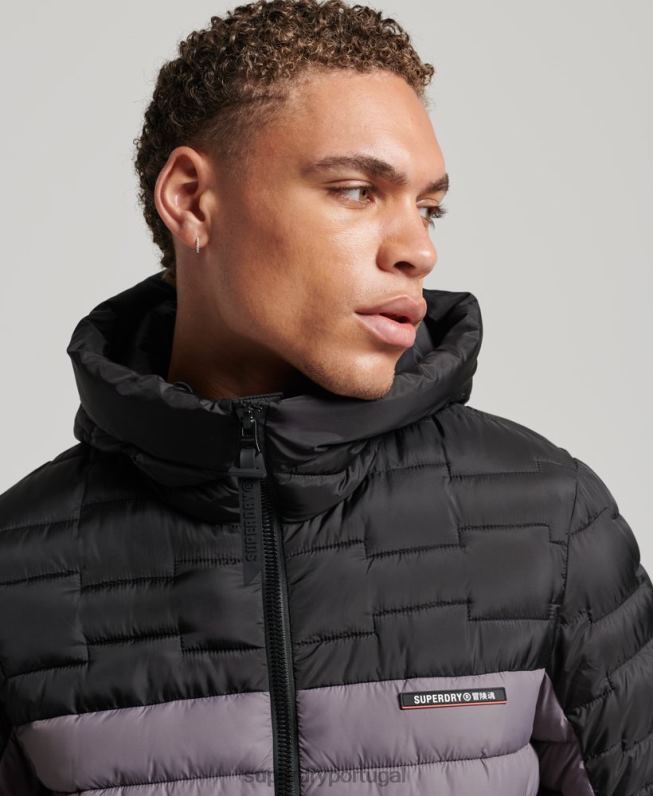 Jaqueta acolchoada Mix Fuji Expedition Radar homens cinza roupas Superdry 2208H4469