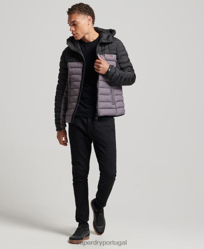 Jaqueta acolchoada Mix Fuji Expedition Radar homens cinza roupas Superdry 2208H4469