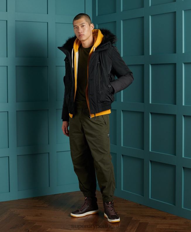 Jaqueta bomber chinook homens preto roupas Superdry 2208H4732