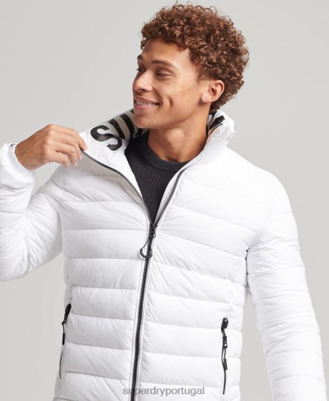 Jaqueta clássica com logo homens branco roupas Superdry 2208H4695