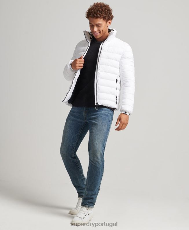 Jaqueta clássica com logo homens branco roupas Superdry 2208H4695