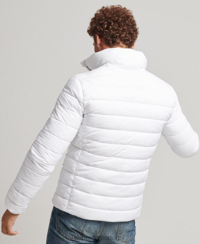 Jaqueta clássica com logo homens branco roupas Superdry 2208H4695