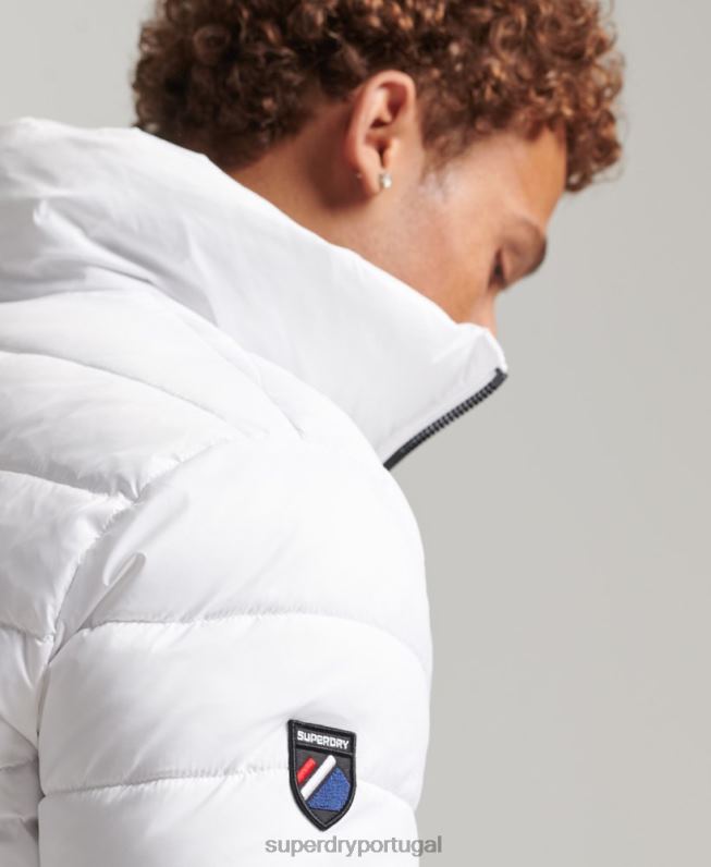 Jaqueta clássica com logo homens branco roupas Superdry 2208H4695