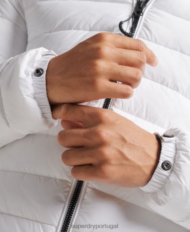 Jaqueta clássica com logo homens branco roupas Superdry 2208H4695