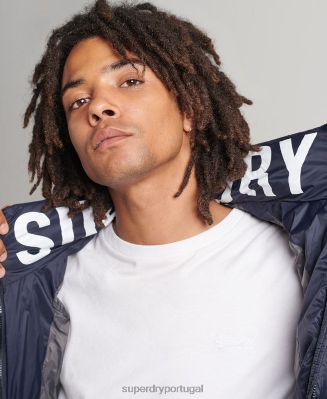 Jaqueta clássica com logo homens marinha roupas Superdry 2208H4654