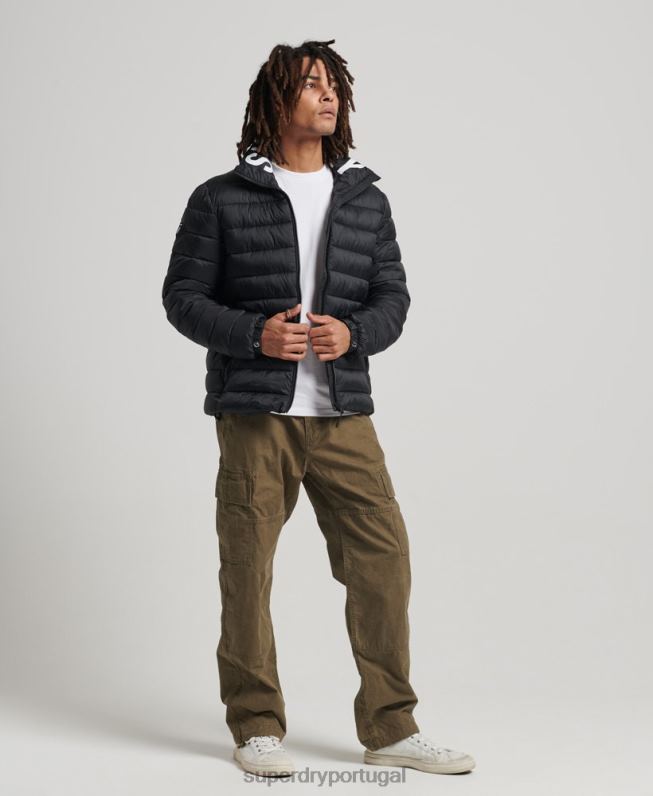 Jaqueta clássica com logo homens preto roupas Superdry 2208H4633