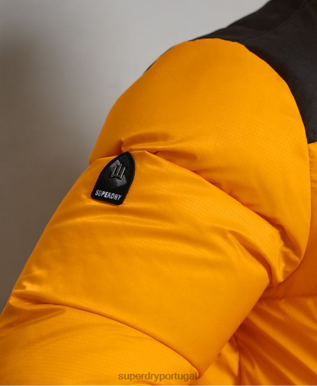 Jaqueta puffer sportstyle code homens amarelo roupas Superdry 2208H4507
