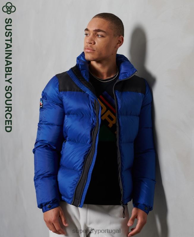 Jaqueta puffer sportstyle code homens azul roupas Superdry 2208H1178