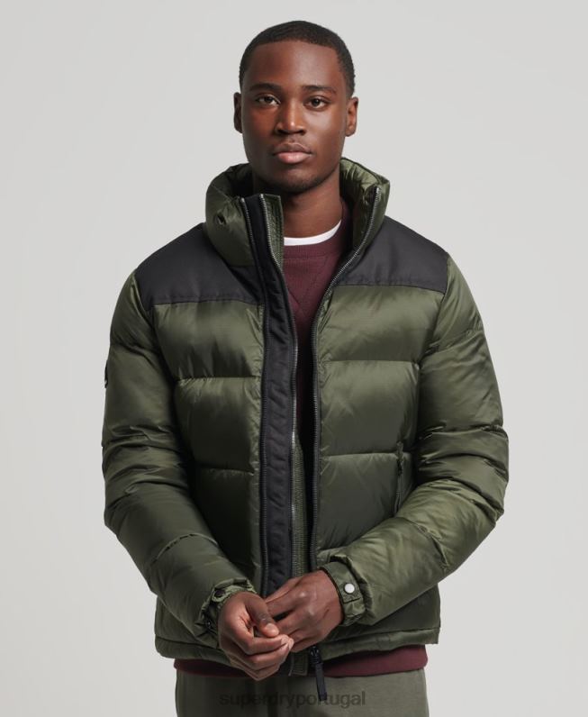 Jaqueta puffer sportstyle code homens verde roupas Superdry 2208H4711