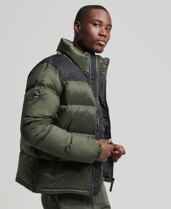 Jaqueta puffer sportstyle code homens verde roupas Superdry 2208H4711