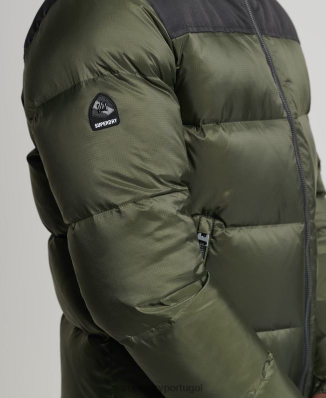 Jaqueta puffer sportstyle code homens verde roupas Superdry 2208H4711