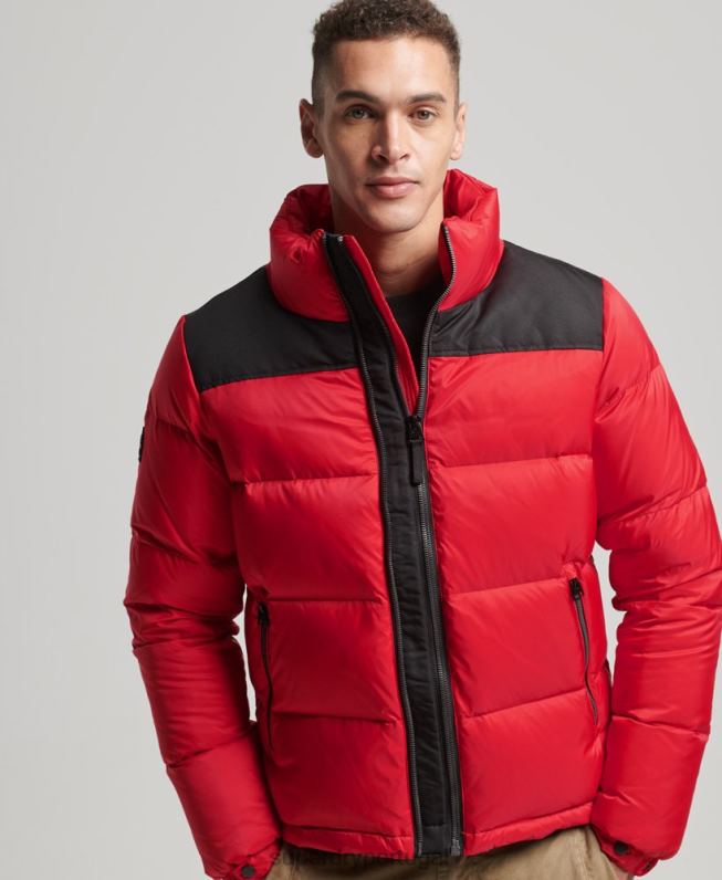 Jaqueta puffer sportstyle code homens vermelho roupas Superdry 2208H4555