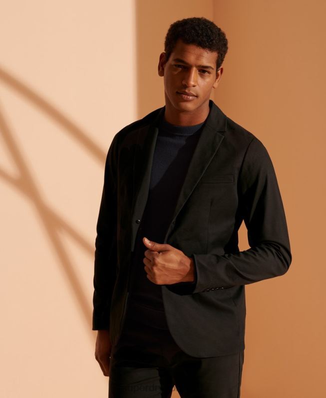 blazer de algodão edição limitada homens preto roupas Superdry 2208H1173