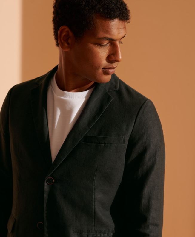 blazer de cânhamo edição limitada homens preto roupas Superdry 2208H4737